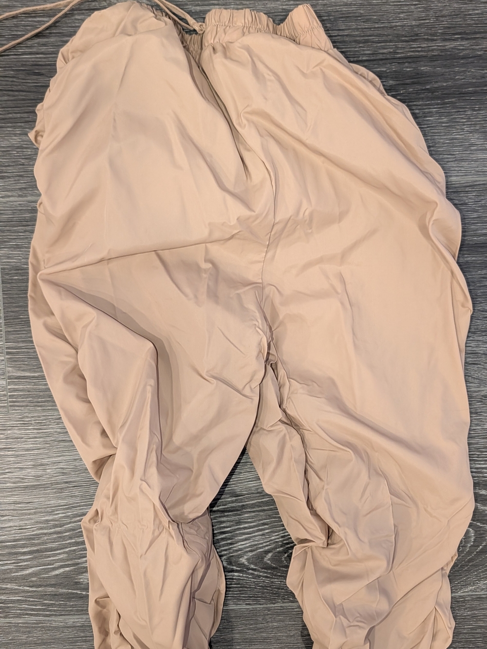 Women Nude Beige Drawstring Jogger Trousers